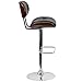 Flash Furniture Magnus Walnut Bentwood Adjustable Height Barstool with Button Tufted Black Vinyl Seat