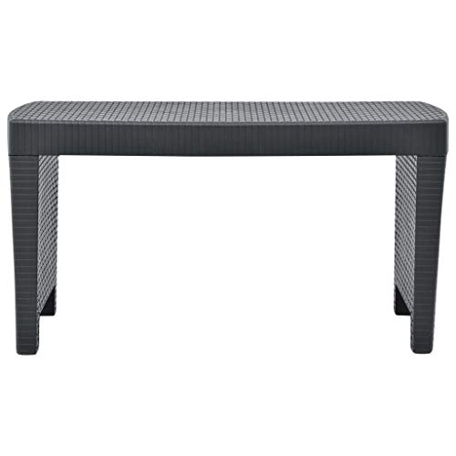 vidaXL Gartenmöbel 3-TLG. Balkonset Sitzgruppe Gartenset Balkonmöbel Sitzgarnitur Lounge Gartengarnitur Tisch 2 Sessel Kunststoff Anthrazit – Bild 5
