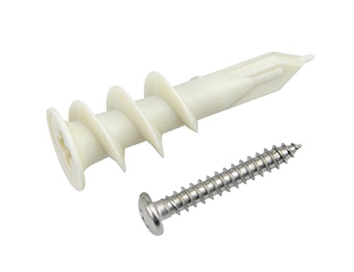 TOVOT 200 PCS M4 Screw Plastic Self-Drilling Drywall and Hollow-Wall Anchor Kit with Screw Wall Anchor Hooks, and Hollow-door Toggle