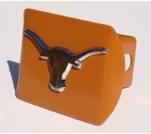 University of Texas UT Longhorns "Orange and Chrome with "Longhorn BEVO Emblem" Metal Trailer Hitch Cover Fits 2 Inch Auto Car Truck Receiver with NCAA College Sports Logo
