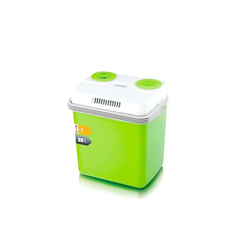 Severin Elektrische Kühlbox (25 L) mit Kühl- und Warmhaltefunktion, 3 Anschlüsse fürs Auto (USB, Netzteil & Zigarettenanzünder), grün/grau, KB 2923