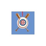 Chicago Cubs Baseball and Crossed Bats Christmas Ornament