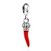 ARTCHARM Red Italian Horn Bead Crown Dangle Charm Authentic 925 Sterling Silver Chili Pepper Pendant Beads Fit European Bracelet