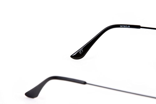 Gravity Shades Clear Lens Aviator Sunglasses, Black/Gold/Silver