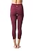90 Degree By Reflex Womens High Waisted Leggings Capri Workout Yoga Pants- Cherry Jubilee - Large