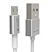 Micro USB Charger Cord for Andriod Smartphone Digital Camera Toys PDA Tables Connection 2.4 A（39 inchs silver)