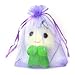 Tojwi Pack of 50 Purple color Organza Drawstring Gift Bag Pouch Wrap for Party/Game/Wedding (7x5
