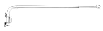 Jellinghaus Sonnenschutz Gardinenstange schwenkbar Vario Vorhangstange in 3 Farben 30-50cm oder 60-110cm (weiß, 60 - 110 cm)