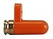 Ultimate Arms Gear Short Tab 9mm Pistol Handgun Rifle Empty Chamber Ejectable Long Safety Flag Load Indicator Device Polymer & Brass Bottom Orange Dummy Ammunition Ammo Shell Round with Lanyard String Loop Hole to Attach