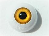 26mm Pair of Realistic Life Size Acrylic Half Round Hollow Back Eyes for Halloween Props, Masks, Dolls or Bears Pennywise IT Yellow FW01