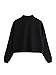 ROMWE Women's Zip Front High Neck Tape Striped Detail Crop Sweatshirt