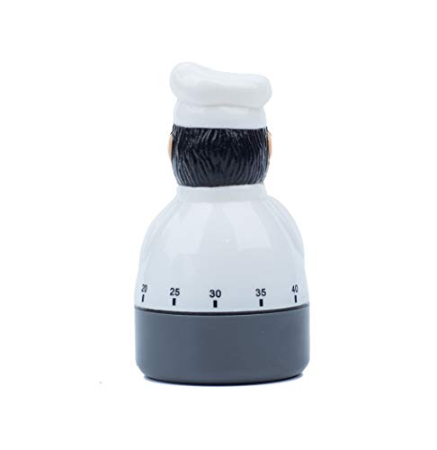 Jayron kitchen timer cooking timer count down timer mechanical timer 60 minutes count down timer chef shaped - Thumbnail 3