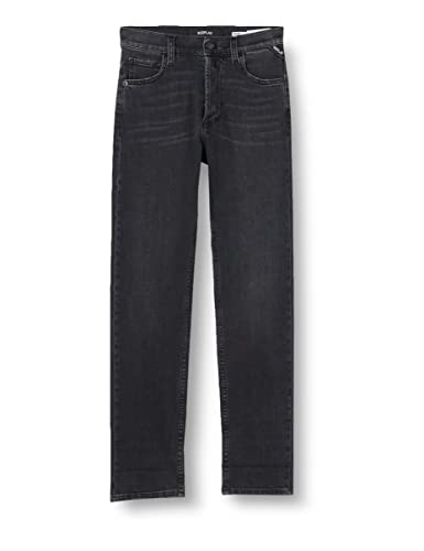 REPLAY Mauke Straight, Jeans Donna, 097 Grigio Scuro, 29W / 30L
