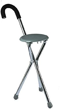 G&amp;M Cane Seat, three-foot Cane Stool Cane Aged Aluminum v-belt Seat Walking Stick Cane Stool