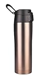 MIRA Stainless Steel Insulated Travel Car Mug | Leak & Spill Proof, Flip Lid with Lock & Handle | Double Wall Vacuum Insulated Coffee & Tea Mug Keeps Hot or Cold | 16 Oz (475 ml) | Gold