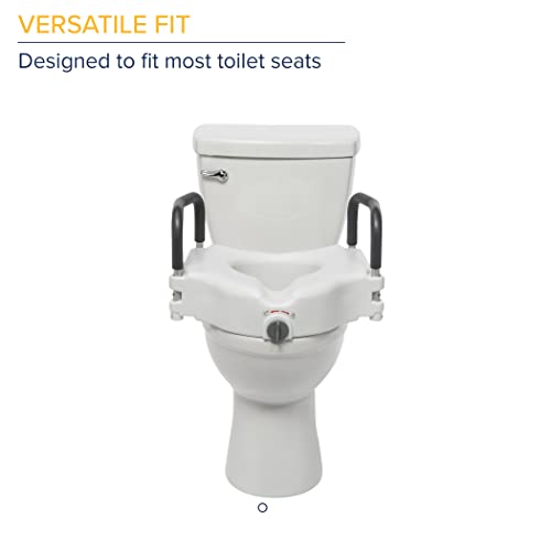 Drive Medical RTL12027RA 2in1 Raised Toilet Seat with Removable