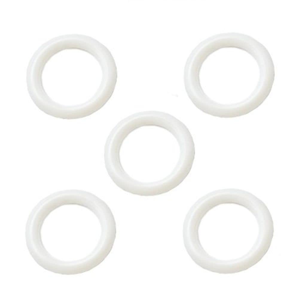 Merriway BH03544 (50 Pcs) White Plastic Curtain Drapery Ring, 15mm (5/8 inch) - Pack of 50 Pieces