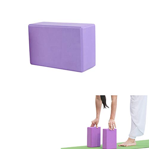Yoga Block EVA Foam Yoga Brick Exercise Fitness Bricks Lightweight Yoga Aid Tool Great for Yoga and Pilates Purple