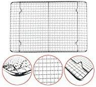 iAesthete Cooling Rack - 10x15 Inches - Food Grade 18/8 (304) Stainless Steel Crimped Wire, Open Fire and Oven Safe, Multiple Functions, BBQ Rack, Baking Rack, 4 Feet With 3 Stiffening Beams