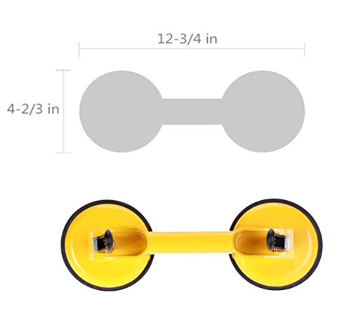 Q-cup Premium Quality Heavy Duty Aluminum Suction Cup Plate Double Lever Professional Tile Glass Puller/Lifter/Gripper