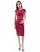 PattyBoutik Mama Crewneck Crochet Lace Inset Ruched Sheath Dress