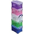 Really Useful Box(R) Plastic Storage Box, 0.14 Liter, 2 1/4in. x 1 3/4in. x 1 1/2in, Assorted Colors, Pack of 5
