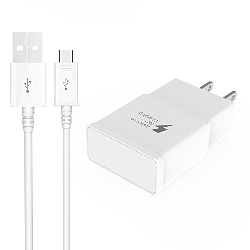 Rumfo Adaptive Fast Charger Adapter Kit for Samsung Galaxy S6 / Galaxy S7 & S7 Edge, Micro USB 2.0 Cable Kit (Wall Charger + Micro Cable) for Note 4, S3 LG G2 G3 G4 and more