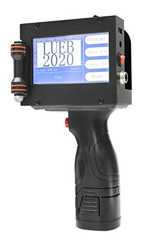 PEKOKO 25.4mm Handheld Inkjet Printer with Solvent Quick Dry Ink for Marking up to one-inch Tall Logos, barcodes, Letters, Numbers, and Symbols on Any Substrate