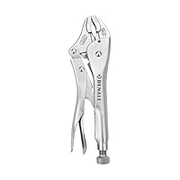 Amazon Brand - Denali 10-Inch, Locking Pliers with Wire Cutter and Curved Jaw, Silver