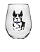 Circleware Boston Terrier Puppy Stemless Wine, Set of 2, Beverage Drinking Glassware for Water, Juice, Beer, Whiskey Glass and Best Selling Home & Kitchen Dining Gifts, 18.9 oz, Blue-Dog