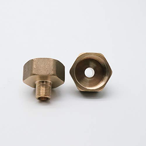 LDEXIN 3pcs 1/8"PT x 1/2"PT Male to Female Thread Hex Nipple Reducer Adapter Straight Brass Pipe Fitting Hose Coupler for Fuel,Air,Water,Boat,Gas,Oil - Thumbnail 3