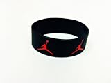 Michael Jordan Wristband Sport Silicone Bracelet - BLACK /RED Jumpman Logo