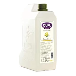 Duru Cologne Lemon Turkish Scented Mini Water Canister, 1 Litre, Transparent, Transparent, 1 Litre