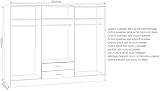 Seconique Nevada 6 Door 2 Drawer Wardrobe Grey Gloss Light Oak 230x52x182.5 view 3