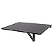 Fasthomegoods WALLNITURE Drop Leaf Dining Table Wall Mounted Workstation Solid Pine Wood Black Large 36x30 Inches