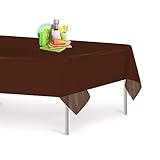 Brown 1 Pack Premium Disposable Plastic Tablecloth