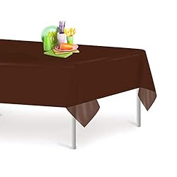 Brown 1 Pack Premium Disposable Plastic Tablecloth