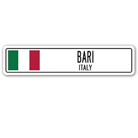 SignMission Bari, Italien Straßenschild Italienische Flagge City Country Road Wand Geschenk