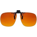 Polycarbonate Clip On Flip up Blue Blocking Amber Sunglasses 58mm x 50mm