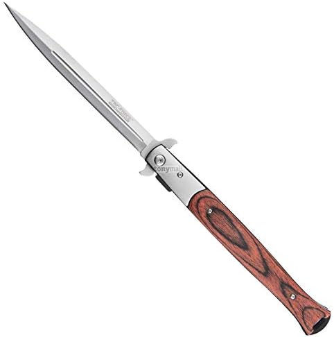 tonymall 12.5" Large Italian Milano Style Spring Assisted Folding Pocket Knife Hunting Camping Fishing Open Assist Tac Force Knives