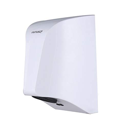 interhasa! Wall Mounted Hand Dryer,Economic and Environmental Easy to Install for Lavatory Bathroom.Low Noise 50dB,Intelligence Sensing System Hand Dryer Commercial,Powerful 800W (White)
