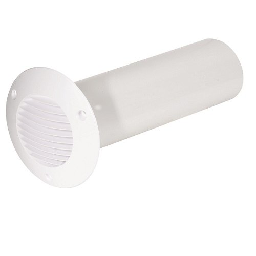 Airflow Cavity Wall Ducting Kit – 100mm Diameter x 350mm Length Rigid Plastic Duct with White Grille & Screws – Airtight, Easy to Install