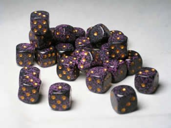 Purple Speckled 12mm D6 Dice Set (27)