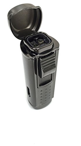 F.e.s.s Fess Quad Jet Flame Butane Torch Cigarette Cigar Lighter With Punch Cutter Tool