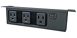 Electriduct Under The Desk/Table Power Center - 3 Outlets & 2 USB 3.1 Amp Ports (Black)