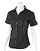 MAYSIX APPAREL Short Sleeve Stretchy Button Down Collar Office Formal Casual Shirt Blouse for Women Fit (XS-3XL)