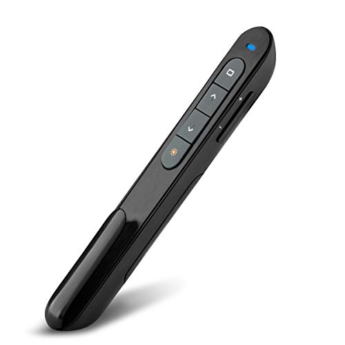 Wireless Presenter, RF 2.4GHz PowerPoint Clicker Presentation Remote Control Laser Pointer (Black)