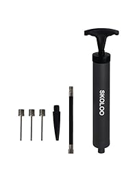 Skoloo 10" Portable Hand Air Ball Pump Inflator Kit with Needle, Nozzle, Extension Hose for Soccer Basketball Football Volleyball Water Polo Rugby Exercise Sports Ball Balloon Swim Inflatables