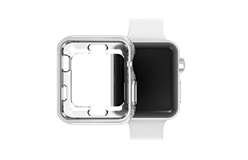 Apple Watch Case, FOLOME Plated Soft Slim TPU Protective Case Flexible Anti-Scratch Bumper Cover for iWatch Series 3 Series 2 Series 1 Watch Sticker (38mm Clear Case)