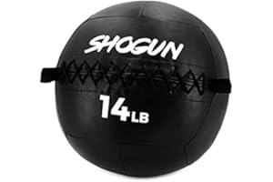 Shogun Sports Soft Wall Ball. Durable Medicine Ball for Strength, Conditioning, Cardio and Cross Training. Ideal for Wall Balls, Lunges, Partner Toss, Twists. Available in (10, 14, 20 LB)